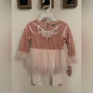 Two-piece set; baby girl- outfit new (size 18 months)